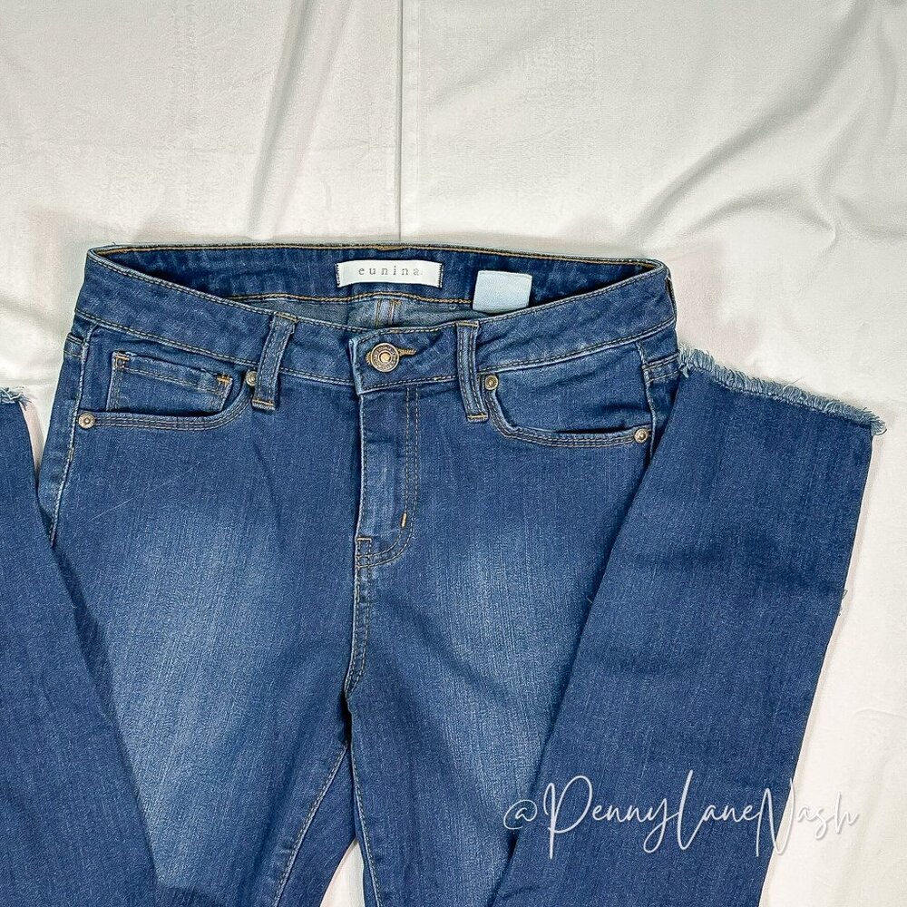 Eunina Mid Rise Skinny Ankle Frayed Jeans Size 27 - Picture 5 of 10